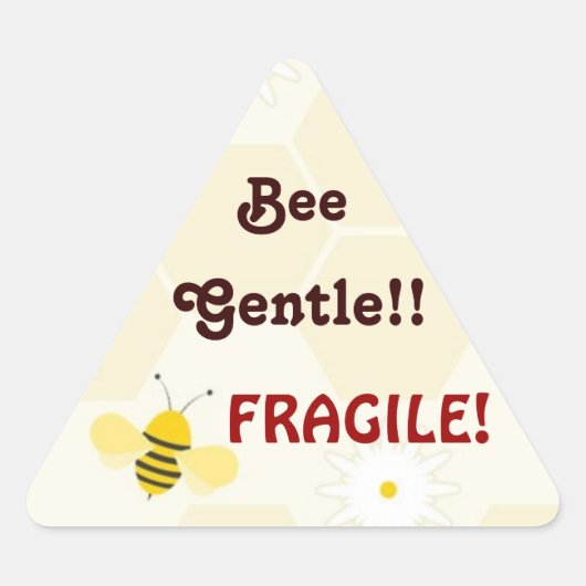 Bee Gentle – 壊れやすい郵送シール 三角形シール (正面)