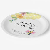 Bee girl baby shower - sweet as can bee ペーパープレート (アングル)