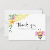 Bee girl baby shower thank you card カード (正面)