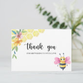 Bee girl baby shower thank you card カード (スタンド正面)