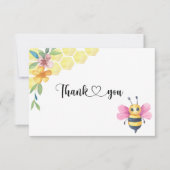 Bee girl baby shower thank you card カード (正面)