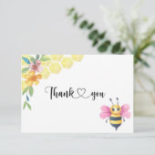 Bee girl baby shower thank you card カード (スタンド正面)