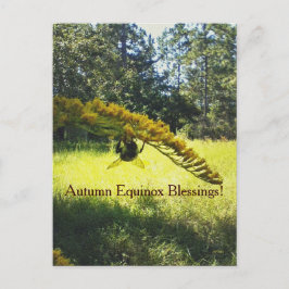 Bee & Goldenrod Autumn Equinox Mabon ポストカード