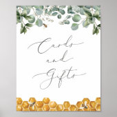 Bee Greenery赤ちゃんシャワーカードとギフトサイン ポスター (正面)
