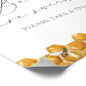 Bee Greenery赤ちゃんシャワーベビーは甘いサイン ポスター (角)