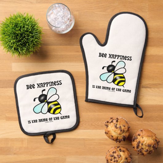Bee Happinessはゲームの名前 鍋つかみ&鍋敷きセット (トップダウン)