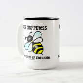 Bee Happinessはゲームの名前(Bee) ツートーンマグカップ (正面左)