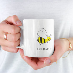 BEE HAPPYかわいいのまわりに コーヒーマグカップ