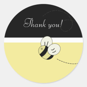 BEE HAPPYのまわりに好意ステッカー ラウンドシール