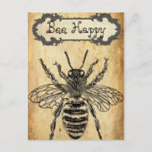 Bee Happyはがきパーソナライズされた ポストカード (正面)