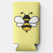 Bee HappyはBeeの画像でクーラーできる。編集可能 スリム缶クーラー (裏面)