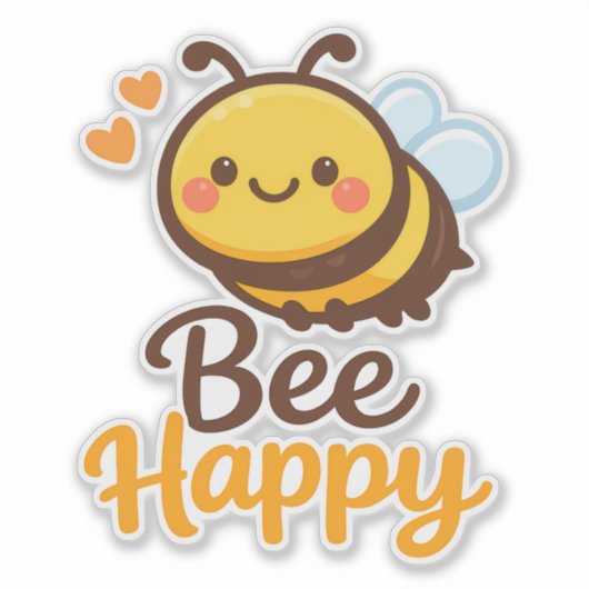 Bee Happy シール (正面)