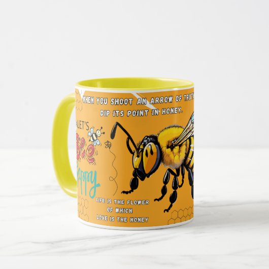 Bee happy マグカップ (正面左)