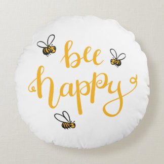 Bee happy ラウンドクッション