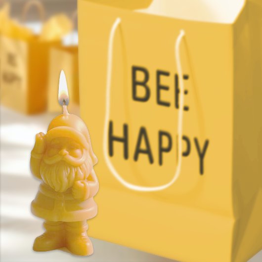 BEE HAPPY Apiary Beekeeper Nature Lover Gift Tote ミディアムペーパーバッグ