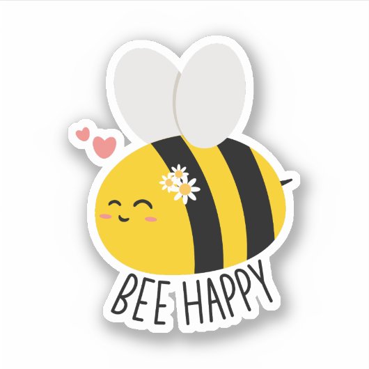 Bee Happy、Bee 感動的 Happyやる気を起こさせる シール (正面)