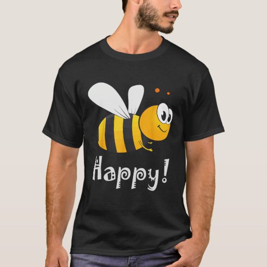 Bee Happy Bee Bright Tシャツ (正面)