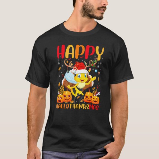 Bee  Happy Bee Hellothanksmas Tシャツ (正面)