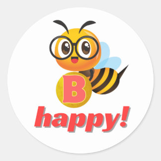 Bee happy / honeybeeステッカー2024 adamshits ラウンドシール
