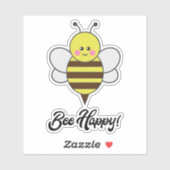 Bee Happy Kawaii Bee Buzz Cute Bumblebee quote シール (シート)