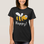 Bee Happy Mens Womens Kids Tシャツ (正面)
