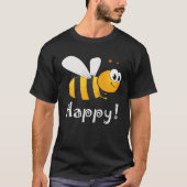 Bee Happy Mens Womens Kids Tシャツ (正面)