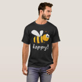 Bee Happy Mens Womens Kids Tシャツ (正面フル)