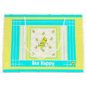 Bee Happy Present Gift Wrap ラージペーパーバッグ (正面)