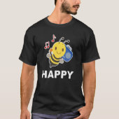 Bee Happy Smile Face Cute Happy Peace Smiling Face Tシャツ (正面)
