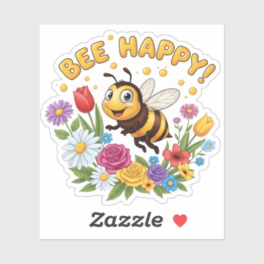 Bee Happy Sticker シール (シート)