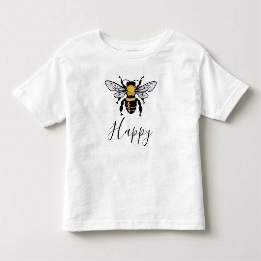 Bee Happy Toddler Tシャツ (正面)