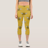 Bee Haven:ヴィンテージ黄色 カプリレギンス (正面)