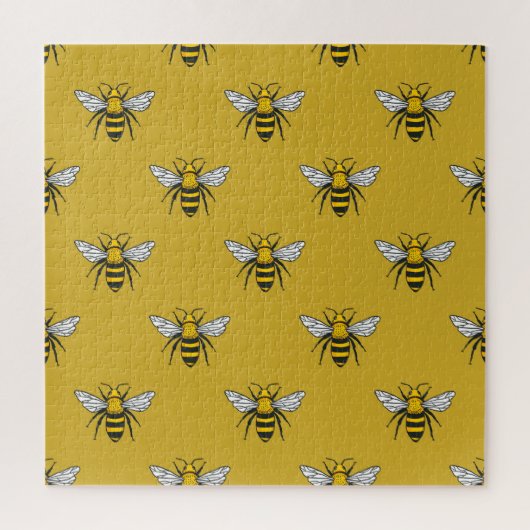 Bee Haven:ヴィンテージ黄色 ジグソーパズル (縦)