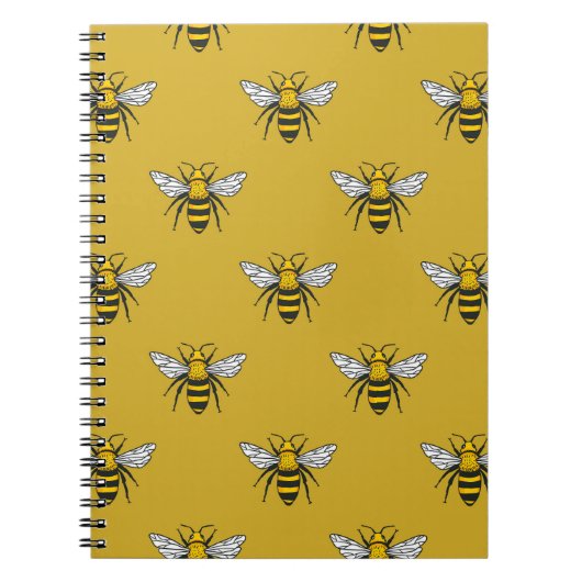 Bee Haven:ヴィンテージ黄色 ノートブック (正面)