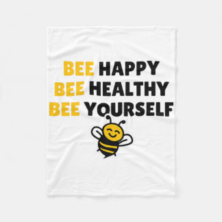 Bee Healthy, Bee Happy, Bee Yourself - ヨガビー フリースブランケット
