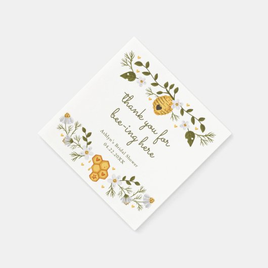 Bee Here に感謝の気持ちを込めたカクテルナプキン スタンダードカクテルナプキン (角)