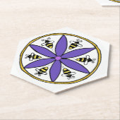 Bee Hex Sign Coaster ペーパーコースター (アングル)