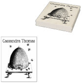 Bee HiveとBees #2 Heraldicヴィンテージ名 ラバースタンプ (押印)