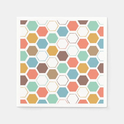 Bee Hiveモジュールパターン スタンダードカクテルナプキン (正面)