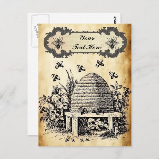 Bee Hiveヴィンテージパーソナライズされたはがき ポストカード