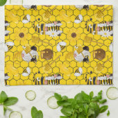 Bee Hive格言パターン キッチンタオル (折り畳み)