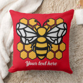bee hive編集可能装飾用クッション クッション (ブランケット)