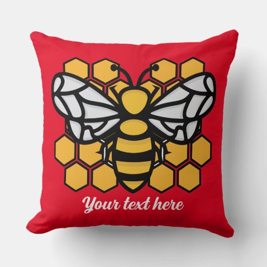 bee hive編集可能装飾用クッション クッション (正面)