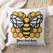 bee hive編集可能装飾用クッション クッション (ブランケット)