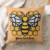 bee hive編集可能装飾用クッション クッション (ブランケット)