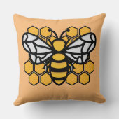 bee hive編集可能装飾用クッション クッション (裏面)