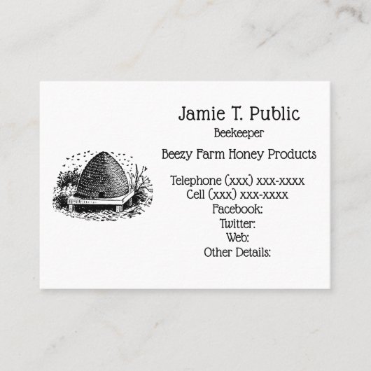 Bee Hive and Bees & 2026 Year Calendar 名刺 (正面)