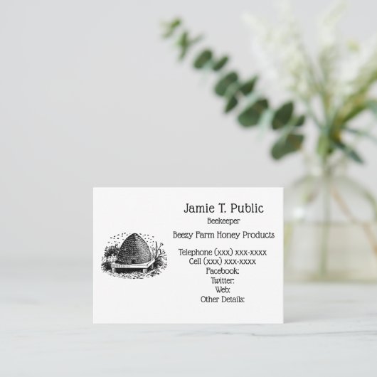 Bee Hive and Bees & 2026 Year Calendar 名刺 (スタンド正面)