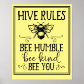 Bee Hive Rulesワードアート ポスター (正面)