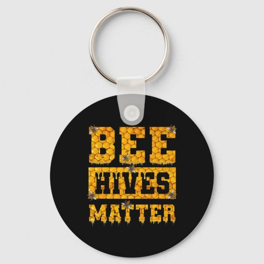 Bee Hives Problem Climate Change Earth Day キーホルダー (正面)